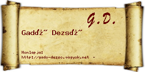 Gadó Dezső névjegykártya