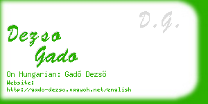 dezso gado business card